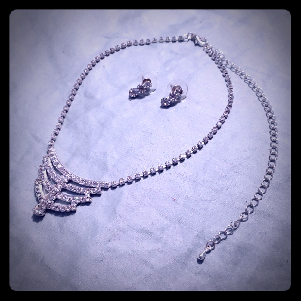 Swarovski-Style Crystal Necklace and Earring Set